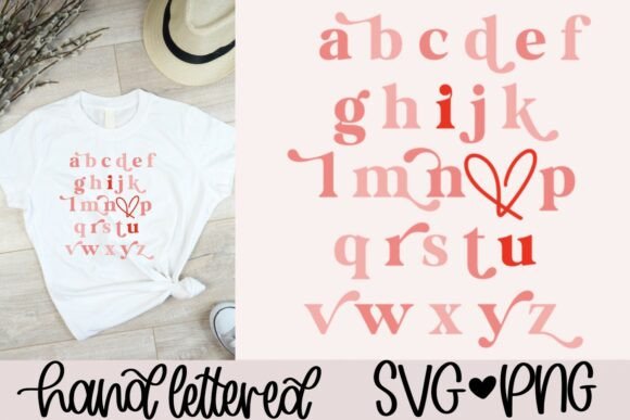 Alphabet Valentine SVG PNG – Graphics & Crafts