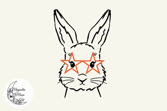 Disco Bunny in Star Glasses SVG