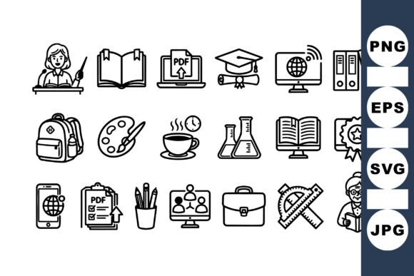 Education Icons for Graphics and Crafts