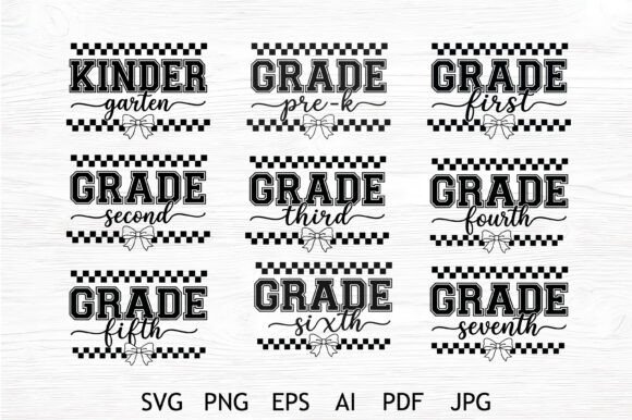 Grade Level Bow SVG Bundle: Graphics for Crafts