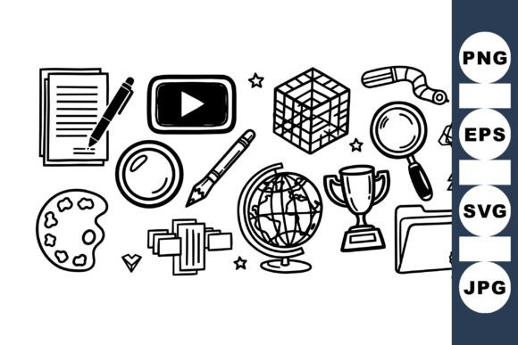 Hand Drawn School Icons Set