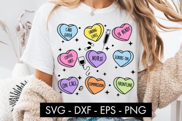 Nurse Candy Heart SVG PNG Sublimation