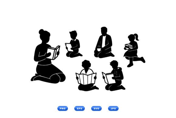 Reading Time Silhouette SVG for Crafts and Graphics