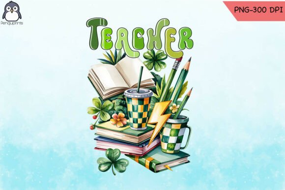 Retro Teacher St Patricks Day PNG