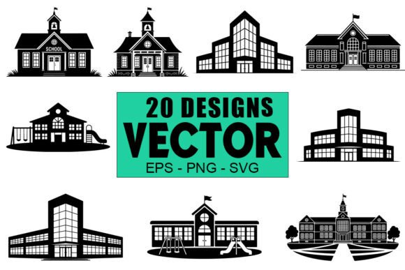School Silhouette Vector Bundle: A Versatile Graphics Set for Crafts and Creative Projects