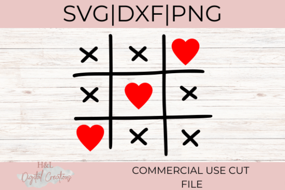 Valentine Tic Tac Toe Svg for Crafts and Graphics